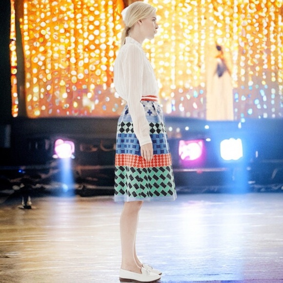 Novis Multicolor Woven Jacquard Pleated A-Line Skirt Resort 2015 Collection SZ6 - Picture 11 of 12